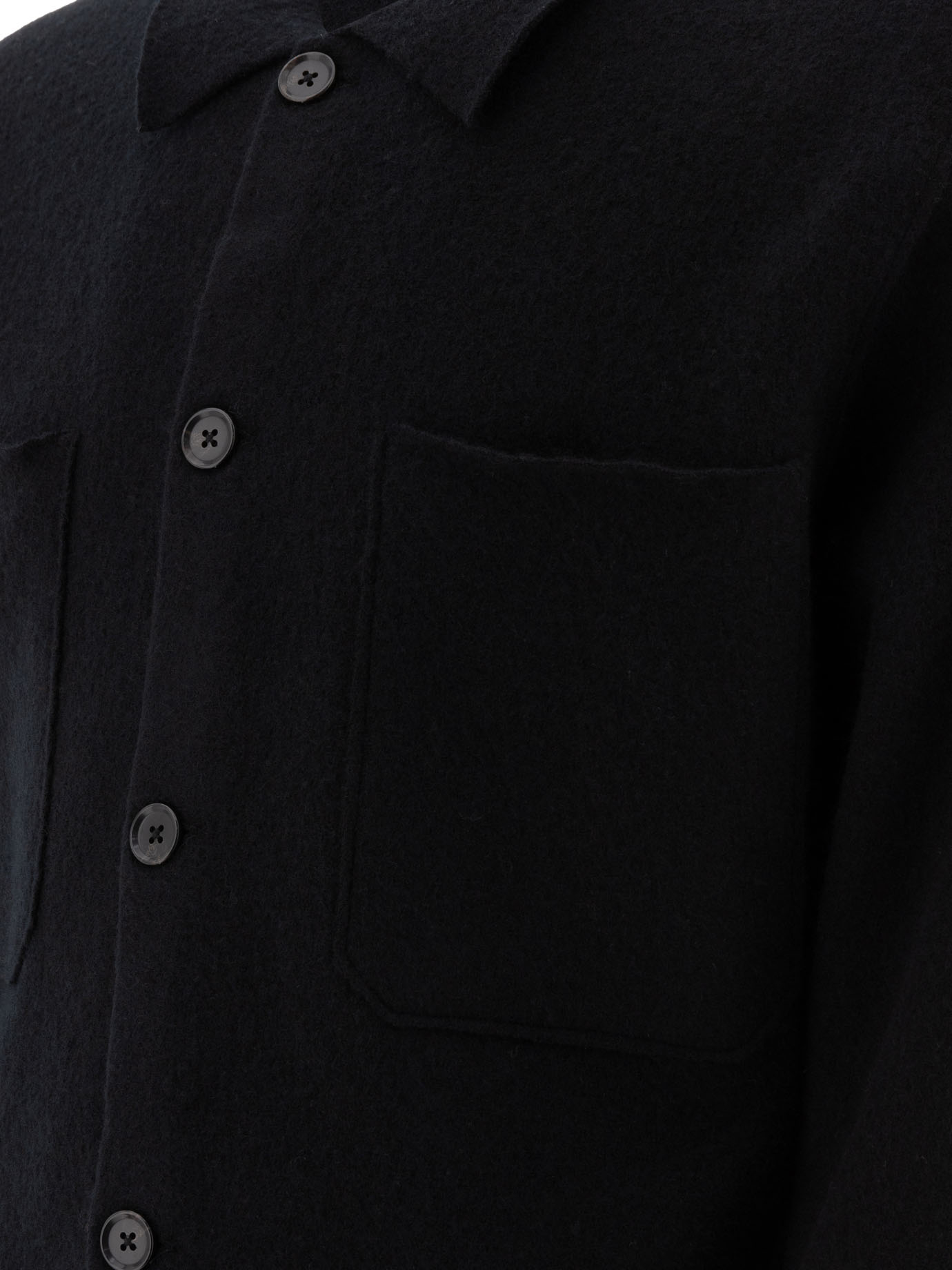 NN.07 Black   Jonas boiled wool overshirt